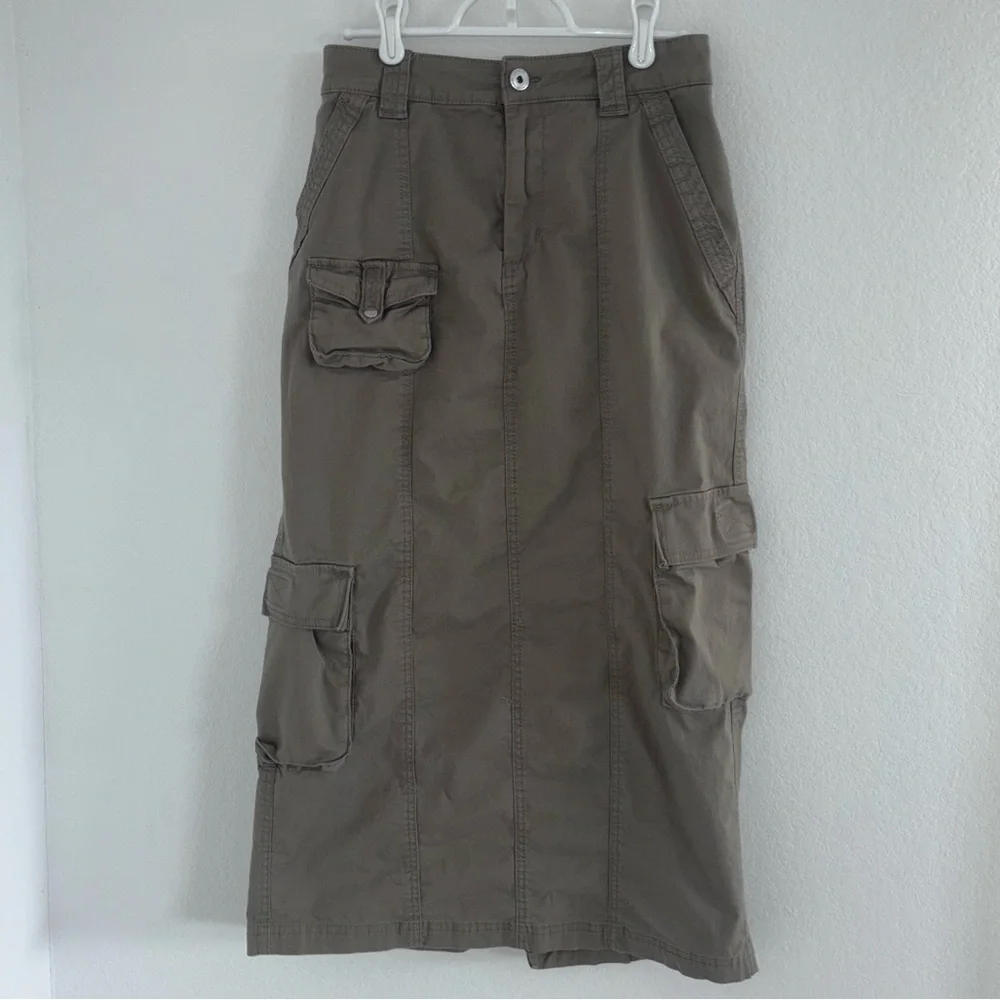Cotton On Olive Cargo Utility Maxi Skirt